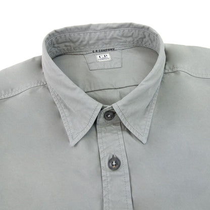 Cp Company Gabardine Lens Buttoned Shirt Grey