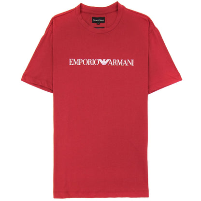 Emporio Armani Pima-jersey T-shirt With Logo Red