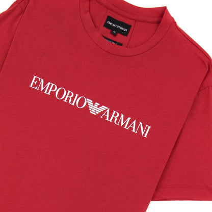 Emporio Armani Pima-jersey T-shirt With Logo Red