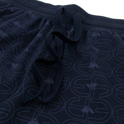 Emporio Armani Logo Loungewear Bermuda Shorts Navy