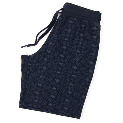 Emporio Armani Logo Loungewear Bermuda Shorts Navy