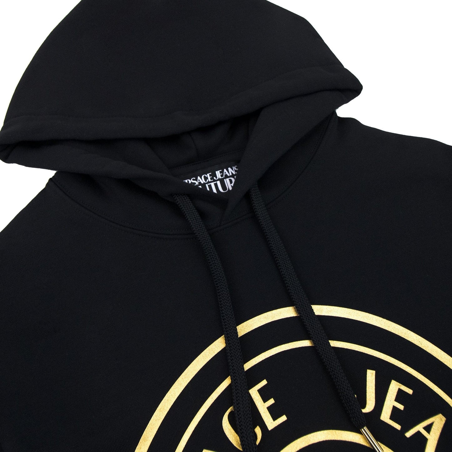 Versace Jeans Couture Vemblem Logo Hoodied Sweatshirt Black/gold