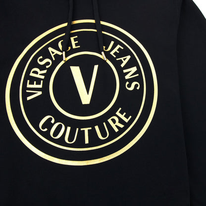 Versace Jeans Couture Vemblem Logo Hoodied Sweatshirt Black/gold
