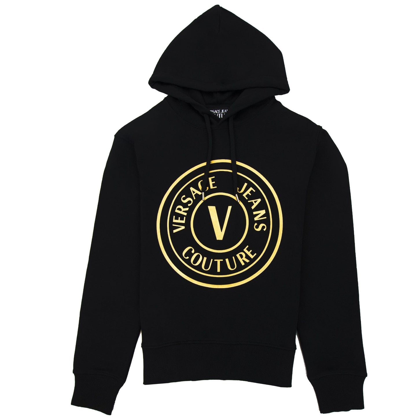 Versace Jeans Couture Vemblem Logo Hoodied Sweatshirt Black/gold