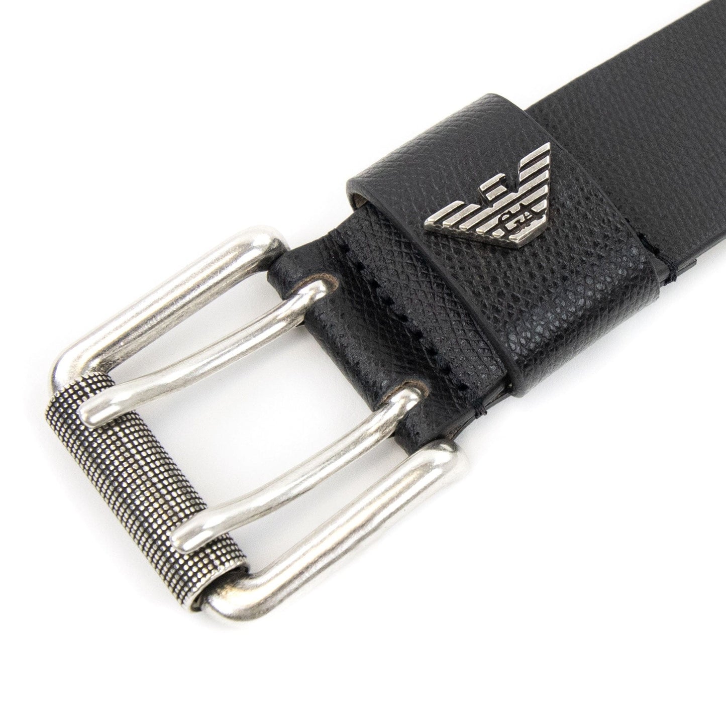Emporio Armani Printed Palmellato Leather Belt Black