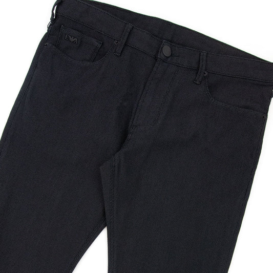 Emporio Armani J06 Slim Fit Cotton Blend Armure Trouser Black 999