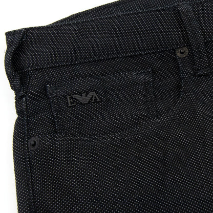 Emporio Armani J06 Slim Fit Cotton Blend Armure Trouser Black 999