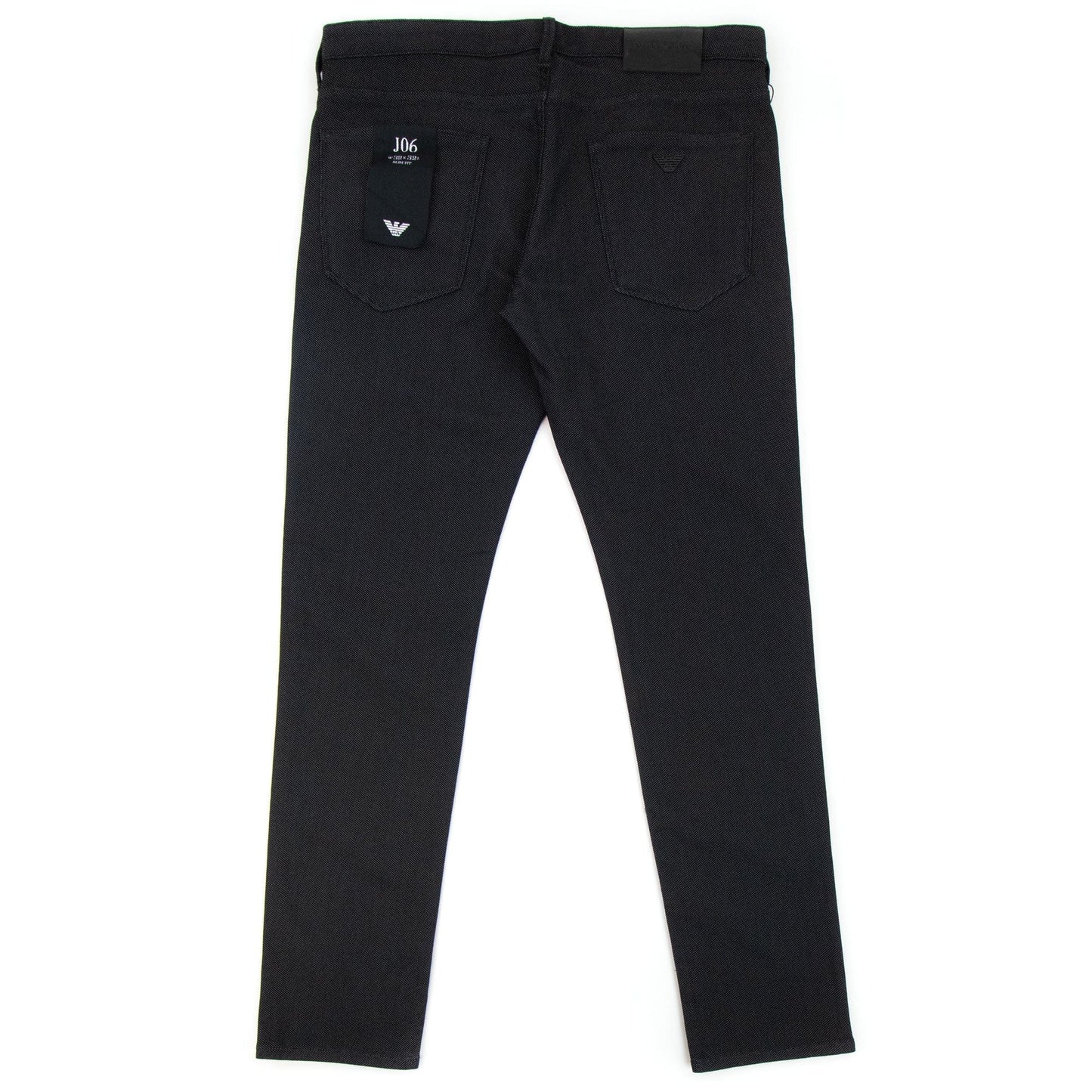 Emporio Armani J06 Slim Fit Cotton Blend Armure Trouser Black 999