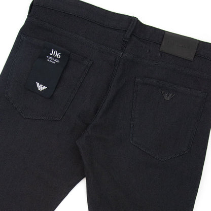 Emporio Armani J06 Slim Fit Cotton Blend Armure Trouser Black 999
