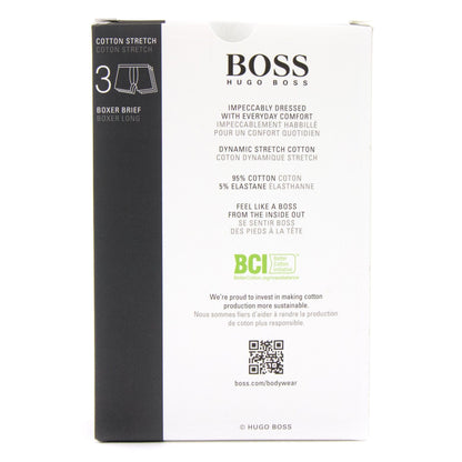 Hugo Boss Three Pack Of Stretch Cotton Boxer Light Grey/Black/Grey
