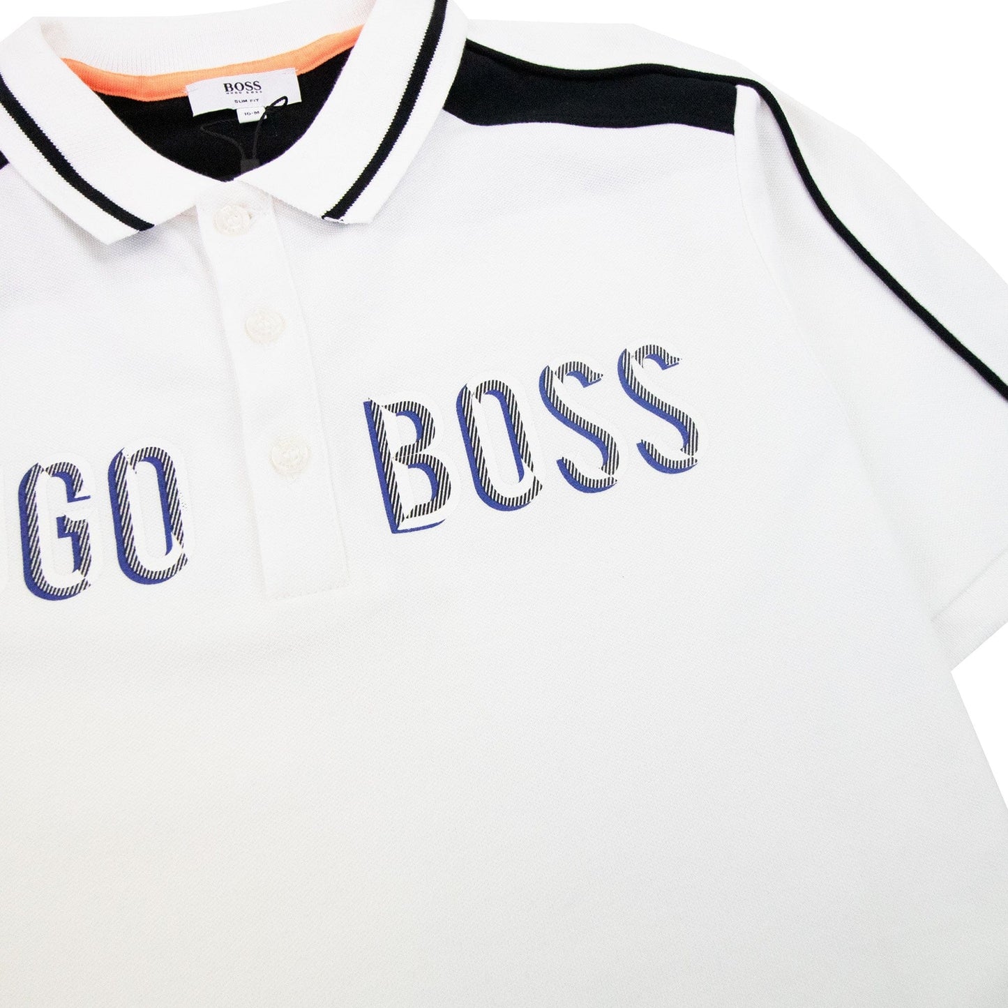 Hugo Boss Kids Logo Printed S/s Polo White
