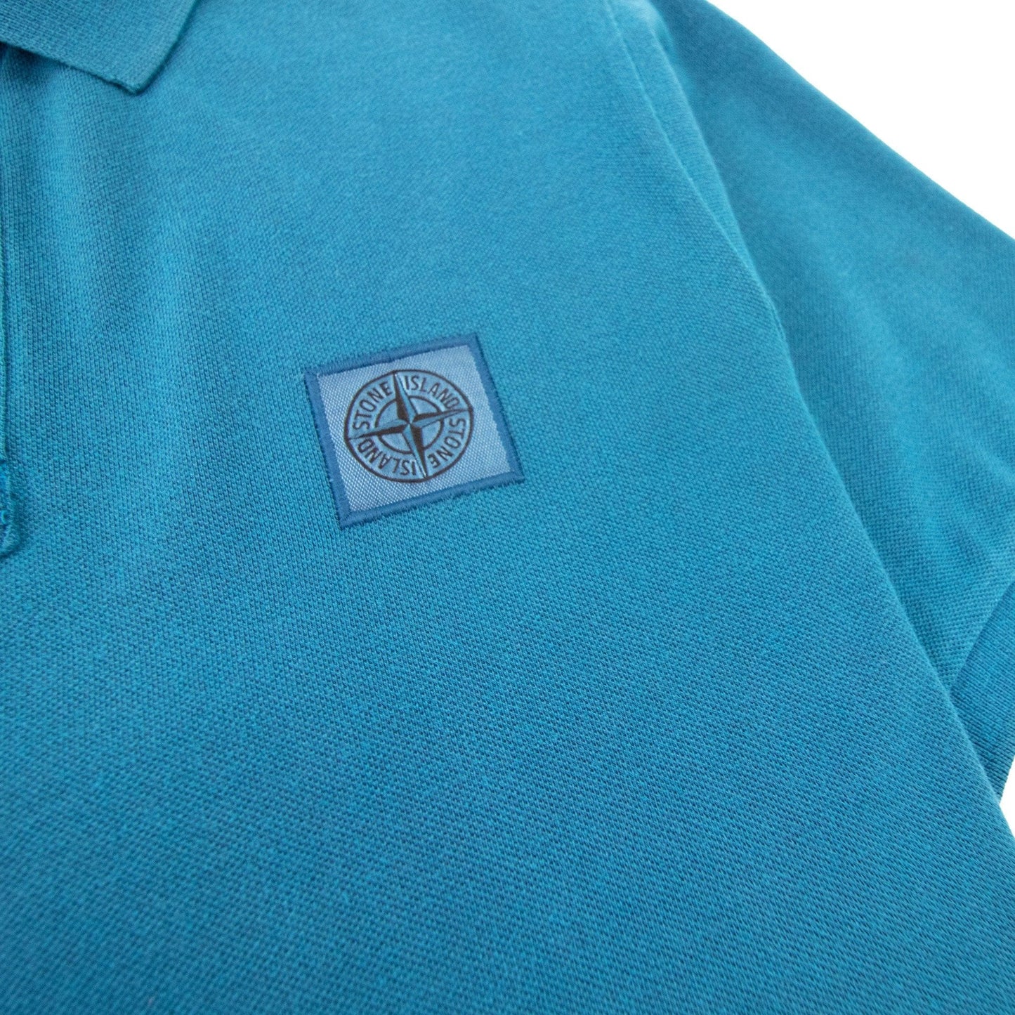 Stone Island Slim Fit Patch Polo Turquoise