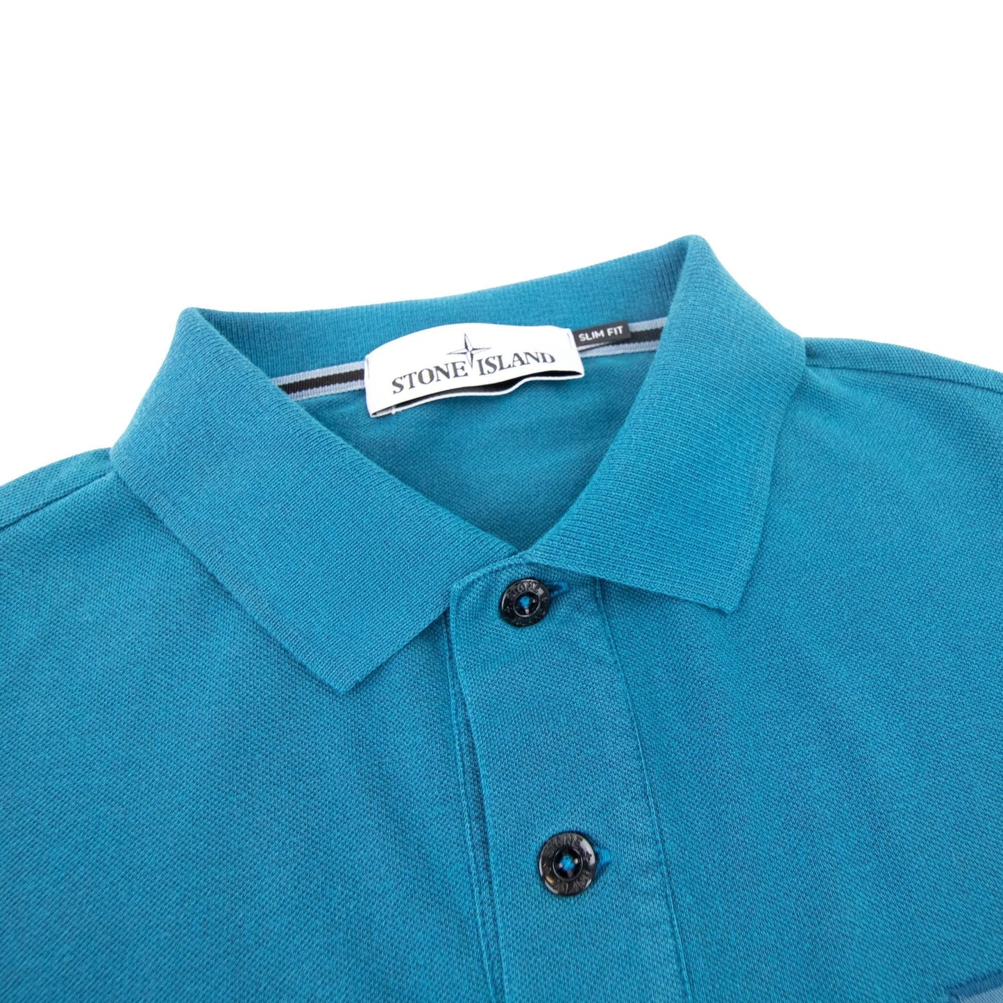 Stone Island Slim Fit Patch Polo Turquoise