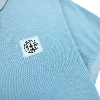 Stone Island Slim Fit Patch Polo Sky Blue V0041