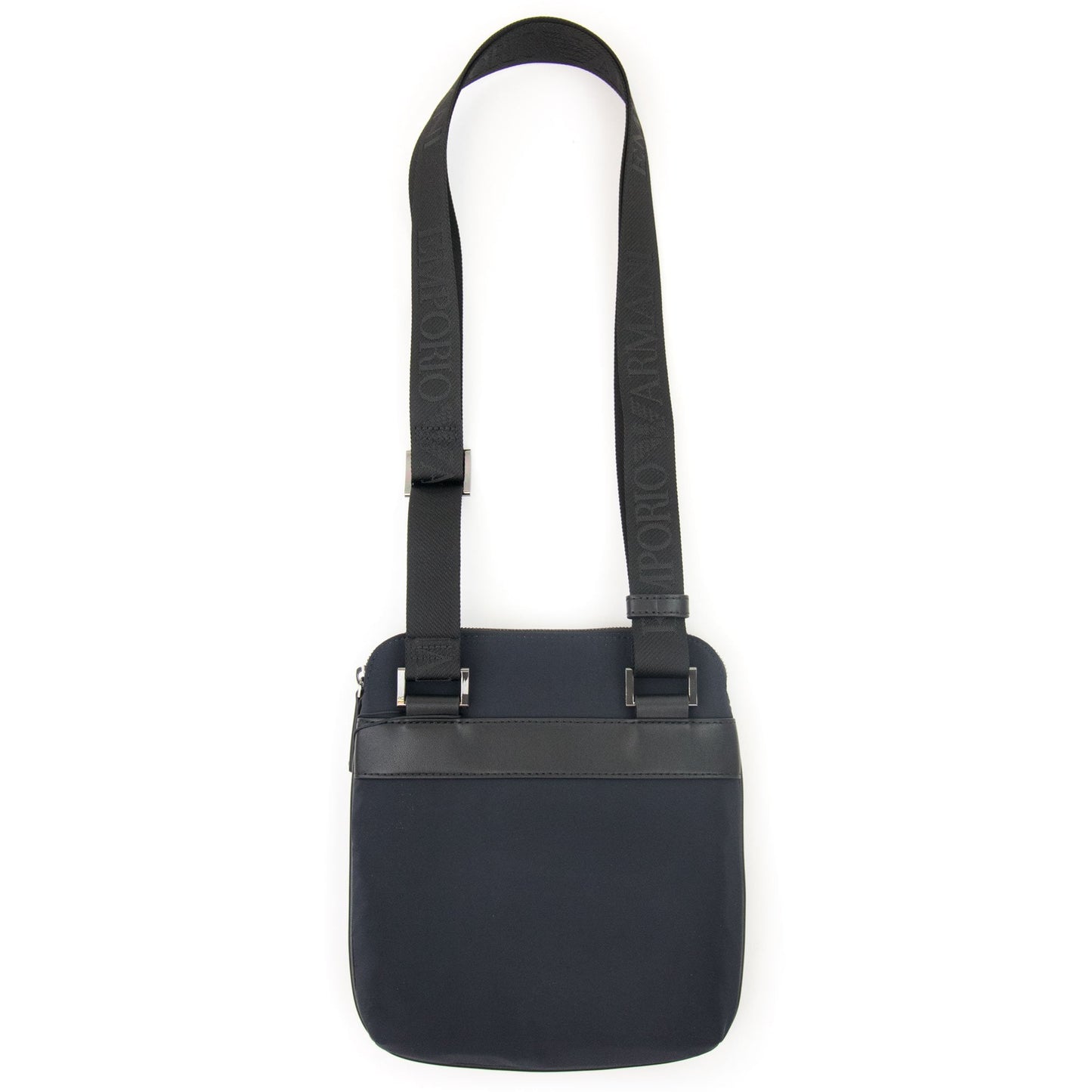 Emporio Armani Flat Nylon Shoulder Bag With Monogrammed Eagle Navy/black