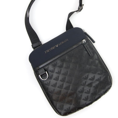 Emporio Armani Flat Nylon Shoulder Bag With Monogrammed Eagle Navy/black