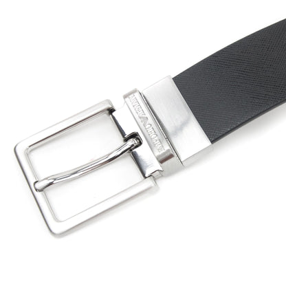 Emporio Armani Gift Box With Reversible Belt In Saffiano Leather Black