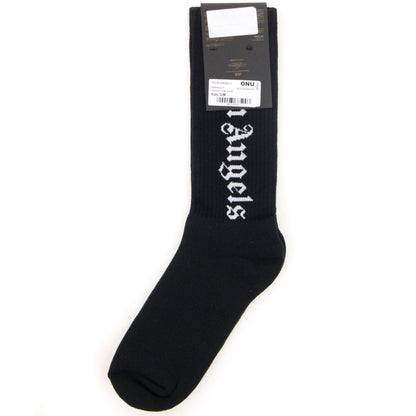 Palm Angels Vertical Logo Socks Black/White