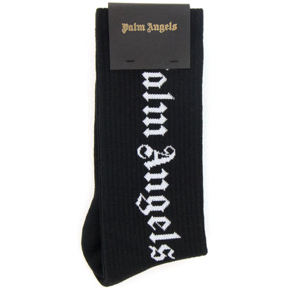 Palm Angels Vertical Logo Socks Black/White