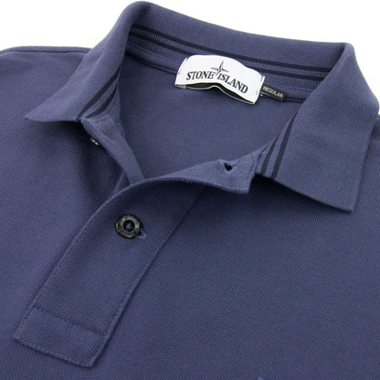 Stone Island Patch Logo Reg Fit Polo Purple V0027