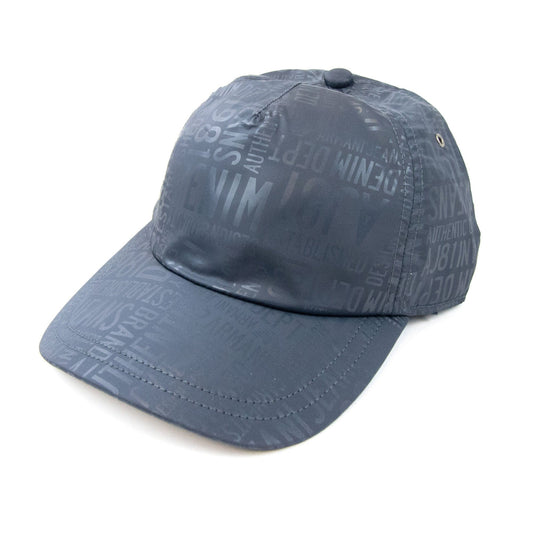 Armani Jeans All Over Logo Nylon Baseball Cap Navy Blue