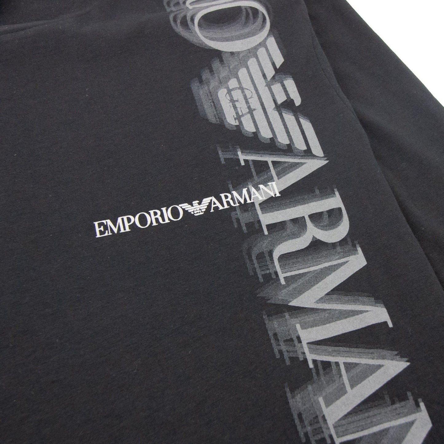 Emporio Armani Shadow Side Logo T Shirt Black JUL12