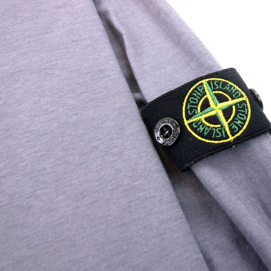 Stone Island Junior Arm Badge Long Sleeve Polo Dark Grey V0065