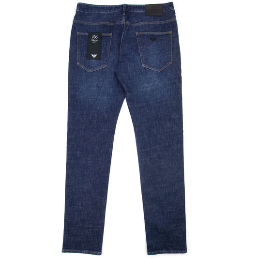 Emporio Armani J06 Light Stone Washed Slim Fit Jeans Denim Blue