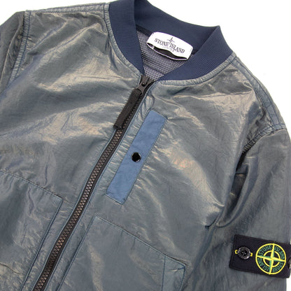 Stone Island Junior 40737 Iridescent Effect Bomber Jacket Green V2063