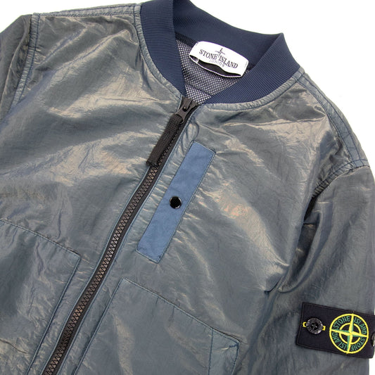 Stone Island Junior 40737 Iridescent Effect Bomber Jacket Green V2063