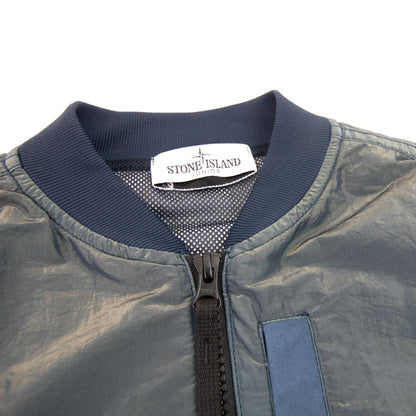 Stone Island Junior 40737 Iridescent Effect Bomber Jacket Green V2063