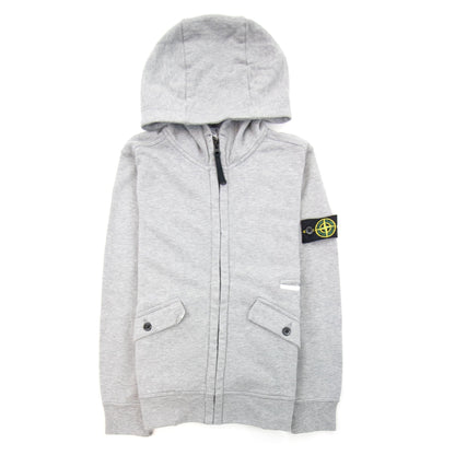 Stone Island Junior Zip Hooded Sweatshirt Grey V1064