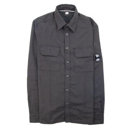 Cp Company Flannel Lens Long Sleeve Shirt Black 392