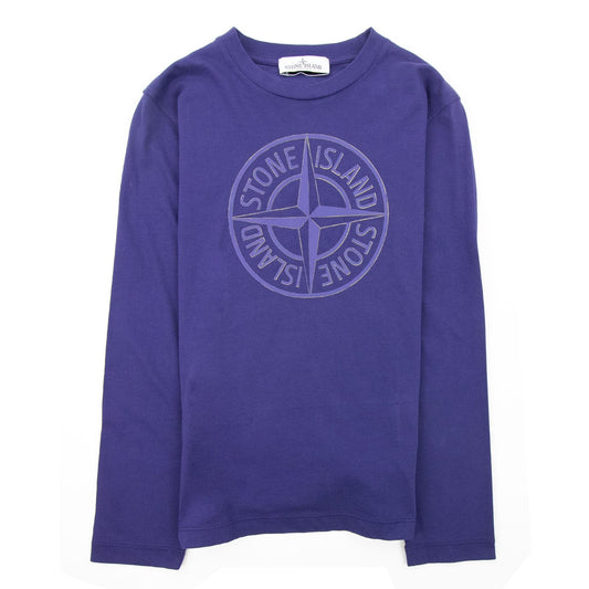 Stone Island Junior 21159 Rubber Compass Logo T Shirt Blue V0026