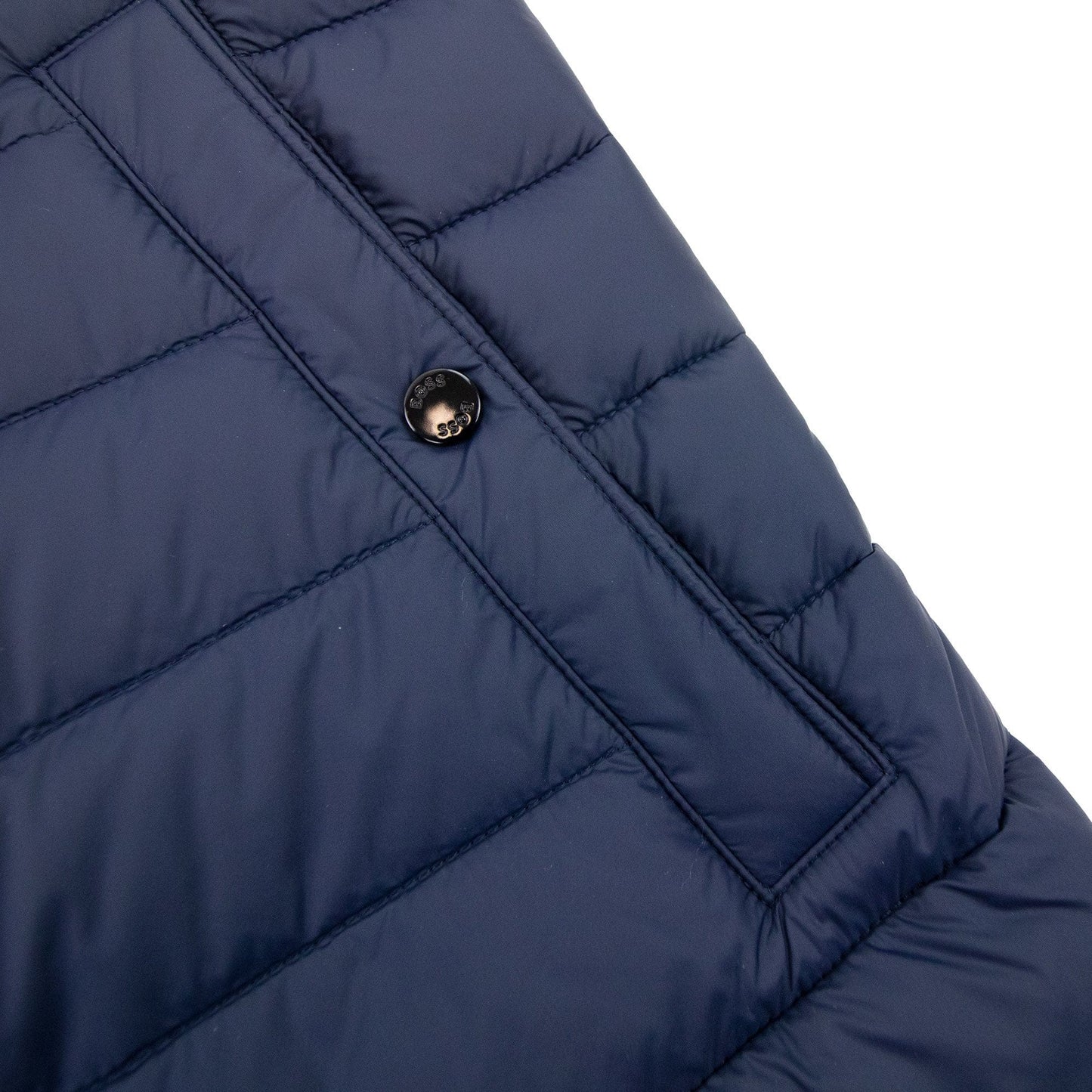 Hugo Boss Water-repellent Padded Gilet With 3d Logo Tape Navy