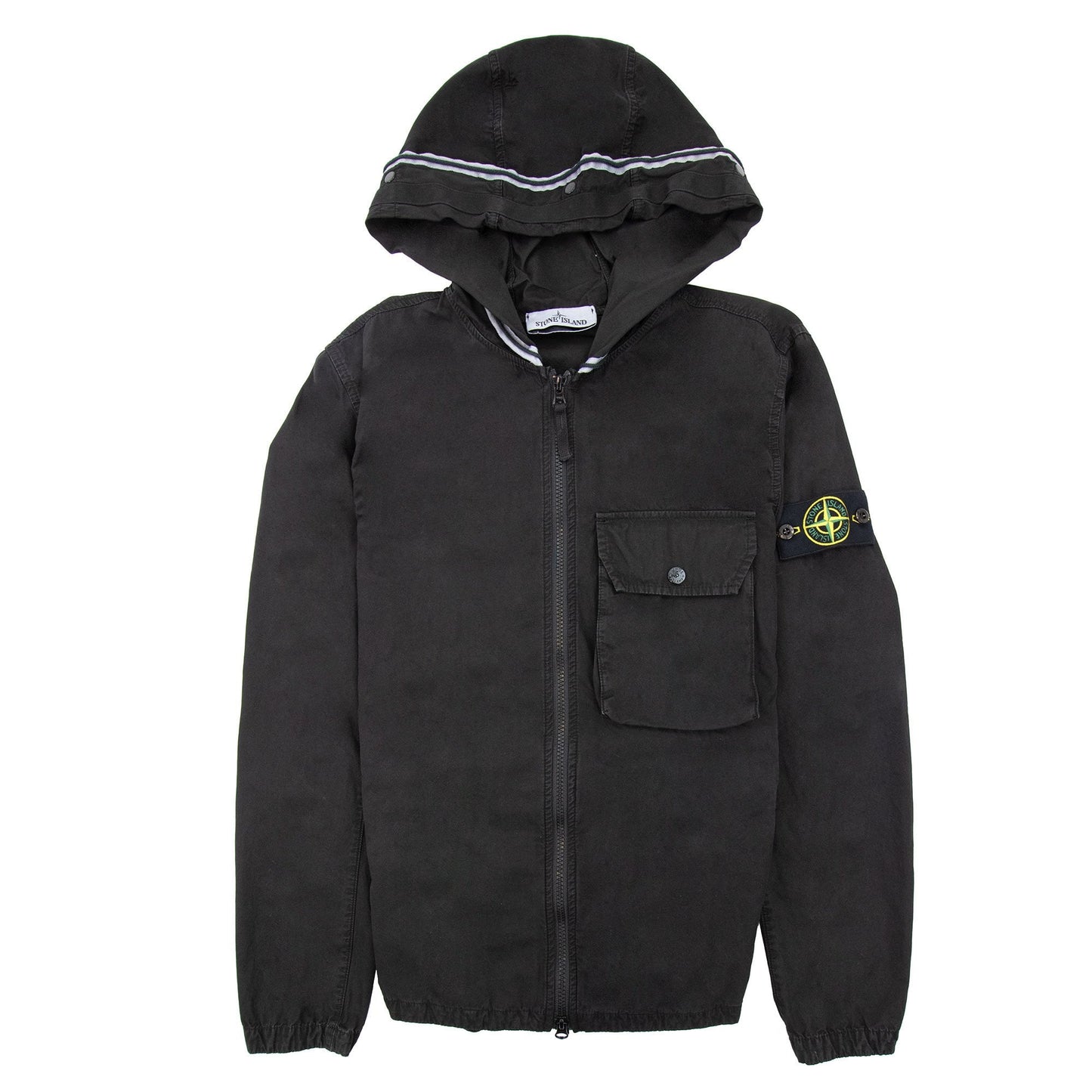 Stone Island 114wn Brushed Cotton Canvas Old Effect Black V0129
