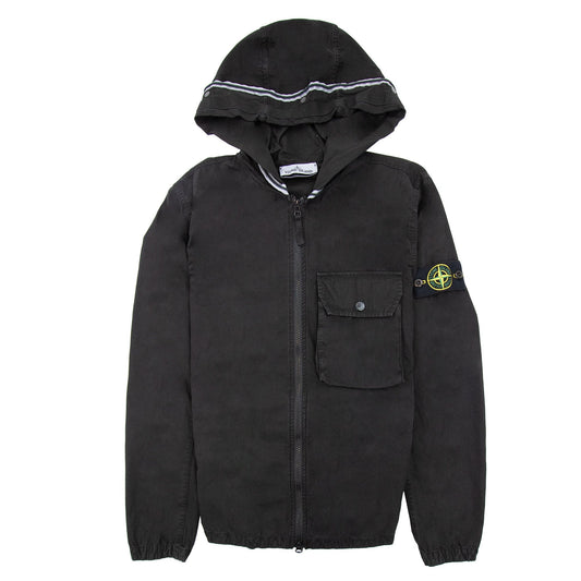 Stone Island 114wn Brushed Cotton Canvas Old Effect Black V0129
