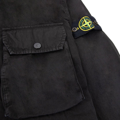 Stone Island 114wn Brushed Cotton Canvas Old Effect Black V0129