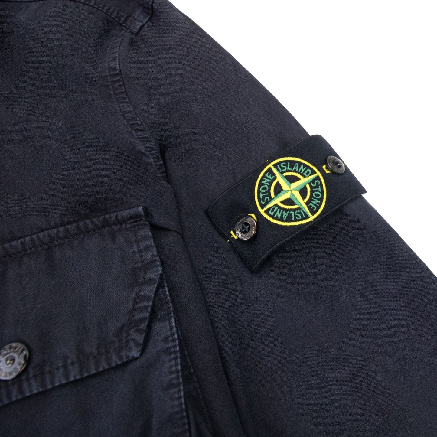 Stone Island 114wn Brushed Cotton Canvas Old Effect Navy V0120
