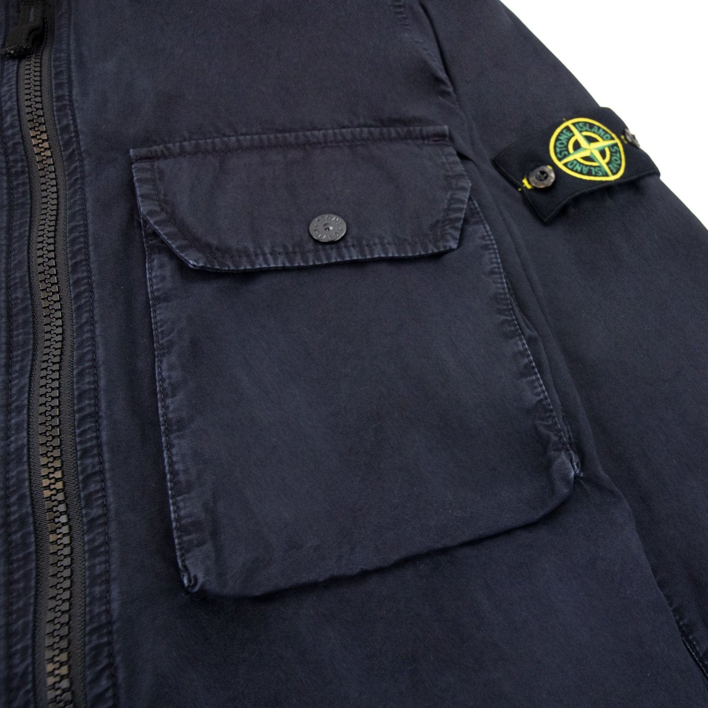 Stone Island 114wn Brushed Cotton Canvas Old Effect Navy V0120