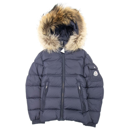 Moncler Junior New Byron Fur Coat Navy 742