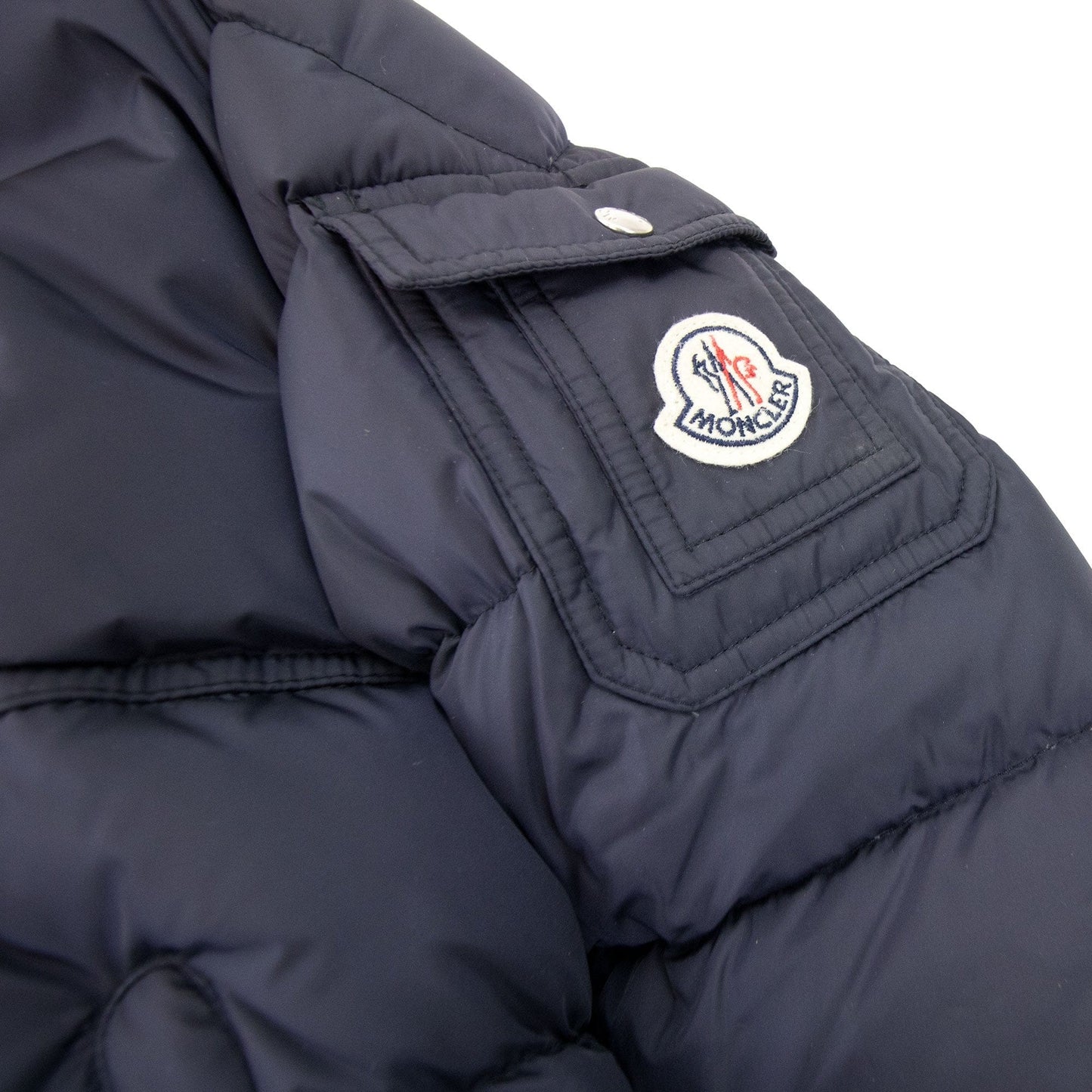 Moncler Junior New Byron Fur Coat Navy 742
