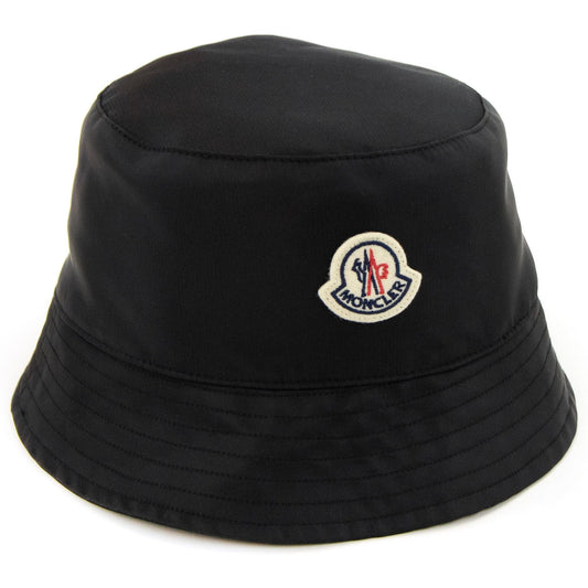 Moncler Logo Satin Bucket Hat Black 999
