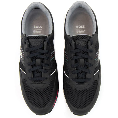 Hugo Boss Parkour Seasonal Logo Stripe Trainers Charcoal 016