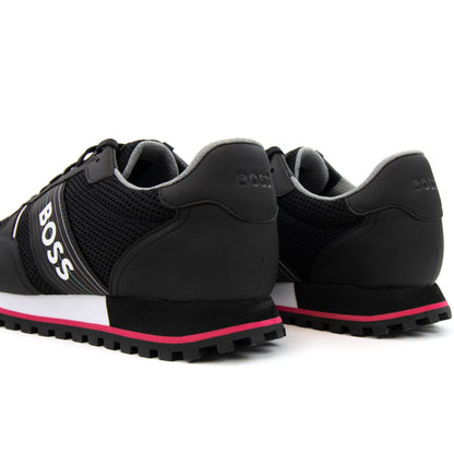 Hugo Boss Parkour Seasonal Logo Stripe Trainers Charcoal 016