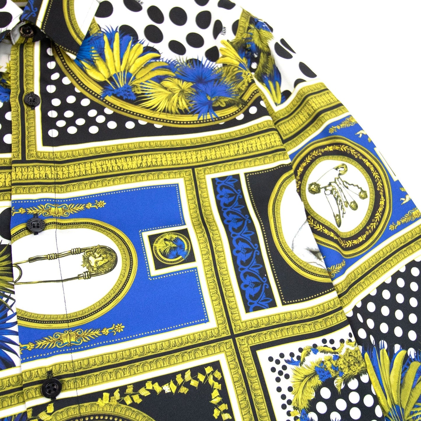 Versace Versus All Over Branded Print Shirt Gold