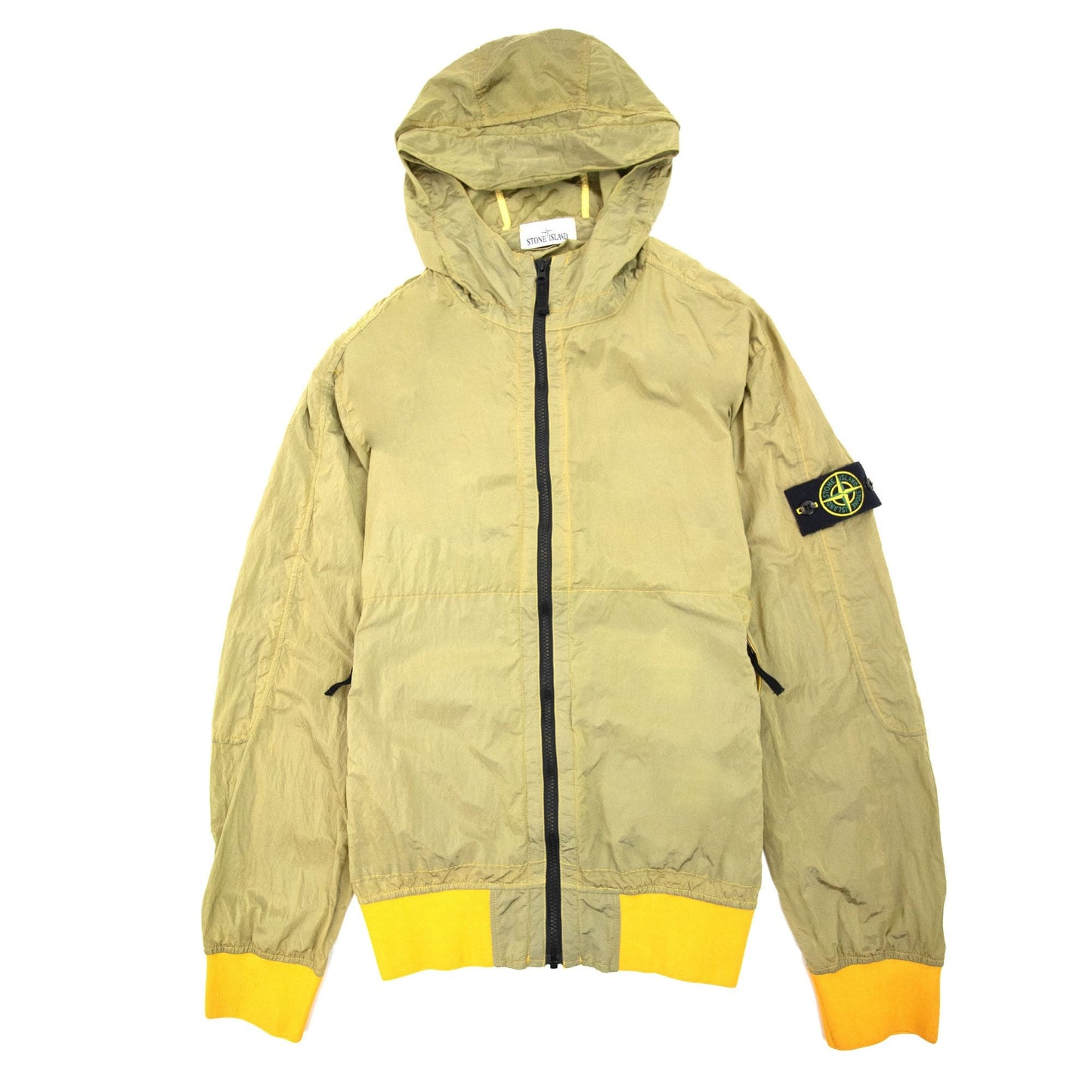 Stone Island Nylon Zip Up Jacket Neon Yellow V0030