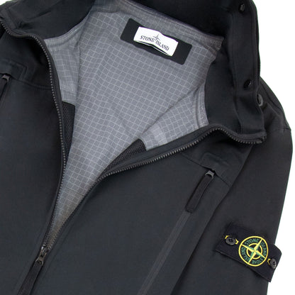 Stone Island 41826 Light Soft Shell Check Grid Jacket Black 999