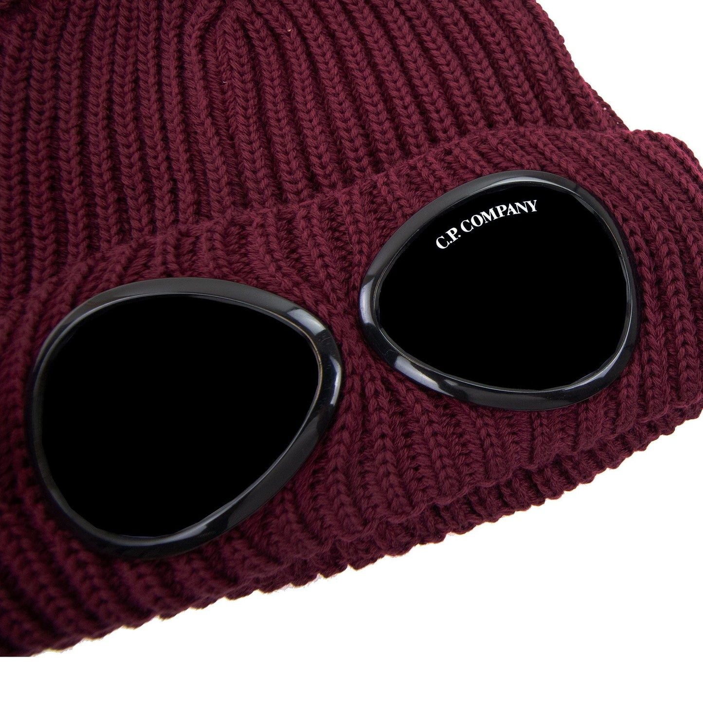 Cp Company Extra Fine Merino Wool Goggle Beanie Port Royal Red 589