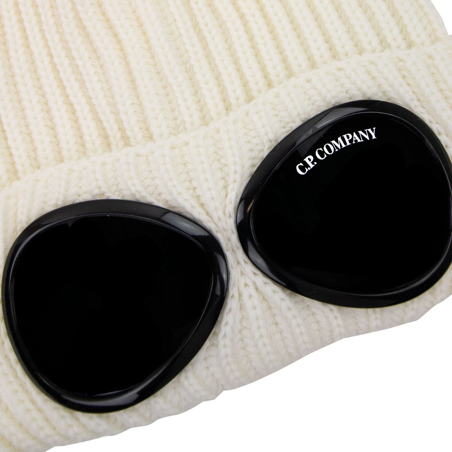 Cp Company Extra Fine Merino Wool Goggle Beanie White 103